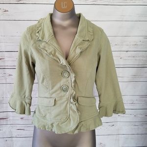 Women's Knit Blazer Raw Egde Trim